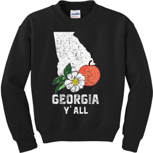 Georgia Y All Peach State Cherokee Rose Vacation Souvenir Kids Sweatshirt