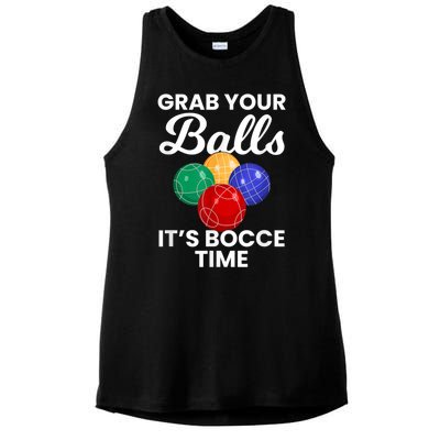 Grab Your Balls It's Bocce Time, Bocce Ladies PosiCharge Tri-Blend Wicking Tank