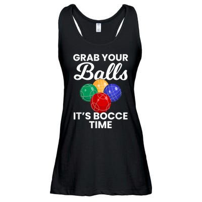 Grab Your Balls It's Bocce Time, Bocce Ladies Essential Flowy Tank