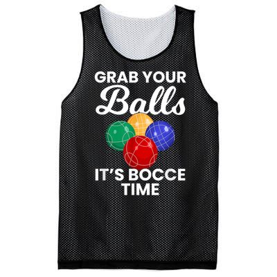 Grab Your Balls It's Bocce Time, Bocce Mesh Reversible Basketball Jersey Tank