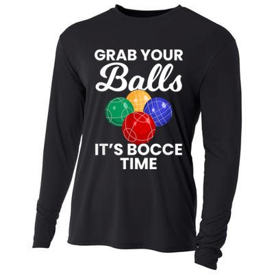 Grab Your Balls It's Bocce Time, Bocce Cooling Performance Long Sleeve Crew