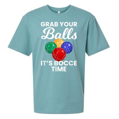 Grab Your Balls It's Bocce Time, Bocce Sueded Cloud Jersey T-Shirt