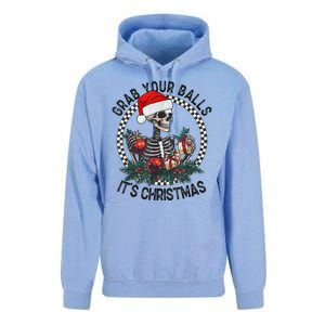 Grab Your Balls ItS Christmas Skeleton Santa Unisex Surf Hoodie