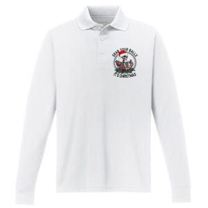 Grab Your Balls ItS Christmas Skeleton Santa Performance Long Sleeve Polo