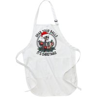 Grab Your Balls ItS Christmas Skeleton Santa Full-Length Apron With Pockets