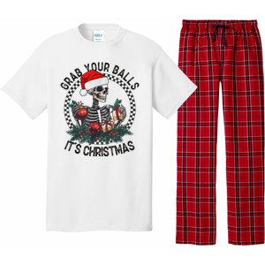 Grab Your Balls ItS Christmas Skeleton Santa Pajama Set