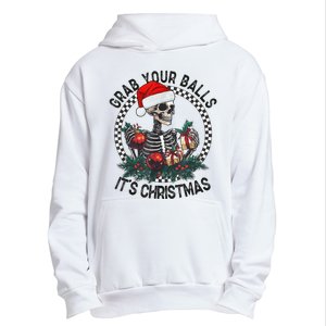 Grab Your Balls ItS Christmas Skeleton Santa Urban Pullover Hoodie