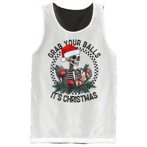 Grab Your Balls ItS Christmas Skeleton Santa Mesh Reversible Basketball Jersey Tank