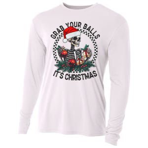 Grab Your Balls ItS Christmas Skeleton Santa Cooling Performance Long Sleeve Crew