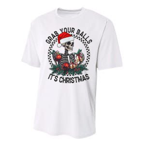 Grab Your Balls ItS Christmas Skeleton Santa Performance Sprint T-Shirt