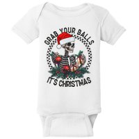 Grab Your Balls ItS Christmas Skeleton Santa Baby Bodysuit