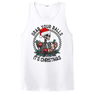 Grab Your Balls ItS Christmas Skeleton Santa PosiCharge Competitor Tank