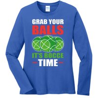 Grab Your Balls ItS Bocce Time Bocce Bocce Ball Gift Ladies Long Sleeve Shirt