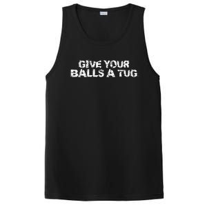 Give Your Balls A Tug Funny Hockey Trash Talk Gag Gift PosiCharge Competitor Tank