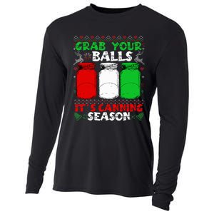 Grab Your Balls Canning Christmas Mason Jar Gifts  Cooling Performance Long Sleeve Crew