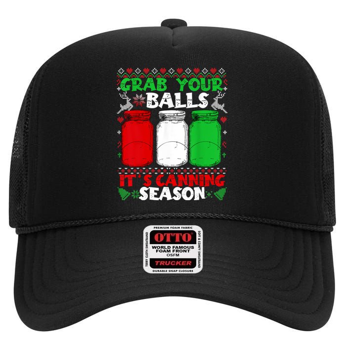 Grab Your Balls Canning Christmas Mason Jar Xmas Gifts High Crown Mesh Back Trucker Hat