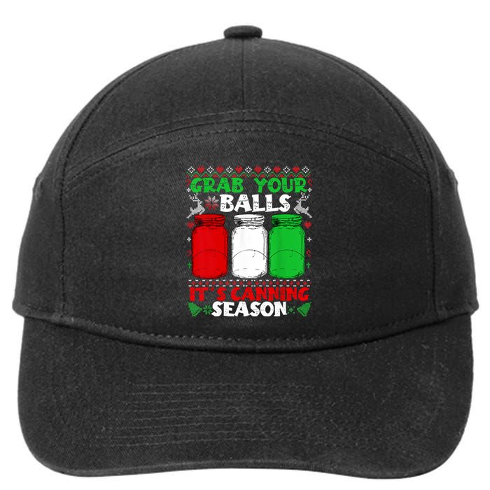 Grab Your Balls Canning Christmas Mason Jar Xmas Gifts 7-Panel Snapback Hat