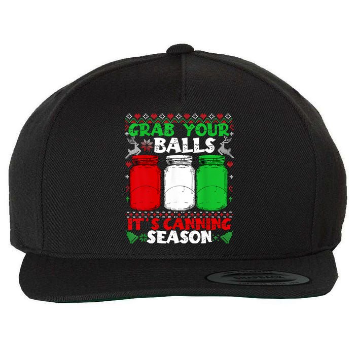 Grab Your Balls Canning Christmas Mason Jar Xmas Gifts Wool Snapback Cap