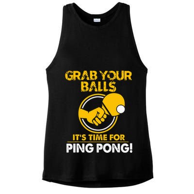 Grab Your Balls Its Time For Ping Pong Ladies PosiCharge Tri-Blend Wicking Tank