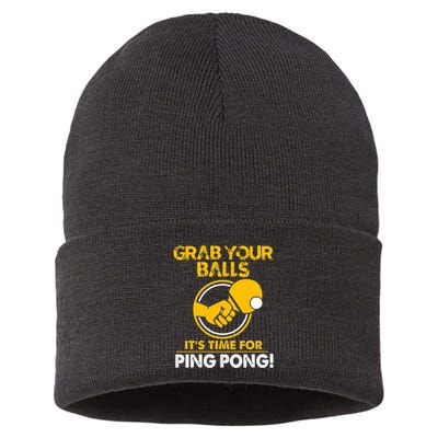 Grab Your Balls Its Time For Ping Pong Sustainable Knit Beanie