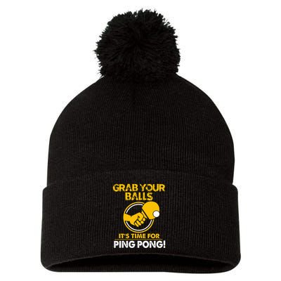 Grab Your Balls Its Time For Ping Pong Pom Pom 12in Knit Beanie