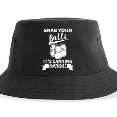 Grab Your Balls It's Canning Season Funny Saying Gag Joke Premium Sustainable Bucket Hat