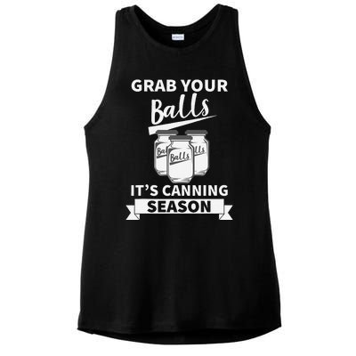 Grab Your Balls Its Canning Season Ladies PosiCharge Tri-Blend Wicking Tank