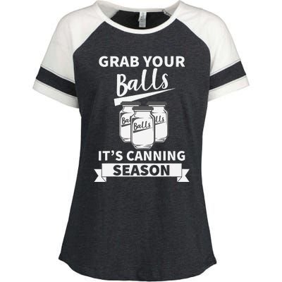 Grab Your Balls Its Canning Season Enza Ladies Jersey Colorblock Tee