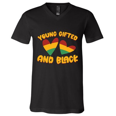 Gifted Young Black Dashiki African Pride History Month V-Neck T-Shirt