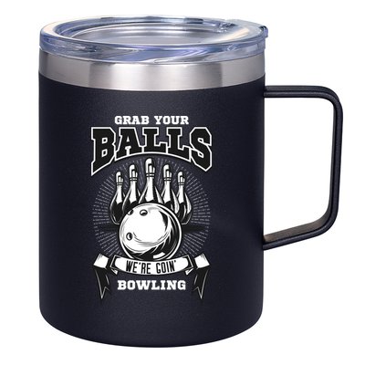 Grab Your Balls WeRe Going Bowling! Gift 12oz Stainless Steel Coffee Mug