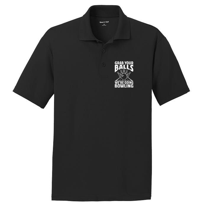 Grab Your Balls WeRe Going Bowling Bowler Gift PosiCharge RacerMesh Polo