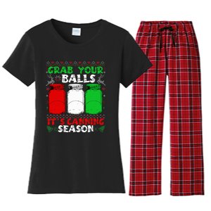 Grab Your Balls Canning Christmas Mason Jar Gifts  Women's Flannel Pajama Set