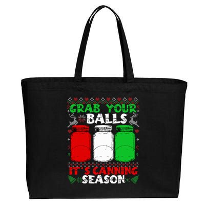 Grab Your Balls Canning Christmas Mason Jar Gifts  Cotton Canvas Jumbo Tote