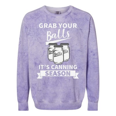 Grab Your Balls Its Canning Season Retro Colorblast Crewneck Sweatshirt