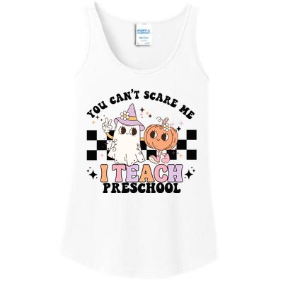 Groovy You Cant Scare Me I Teach Preschool Teacher Halloween Gift Ladies Essential Tank