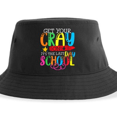 Get Your Cray On Last Day Of School Dabbing Crayon Sustainable Bucket Hat