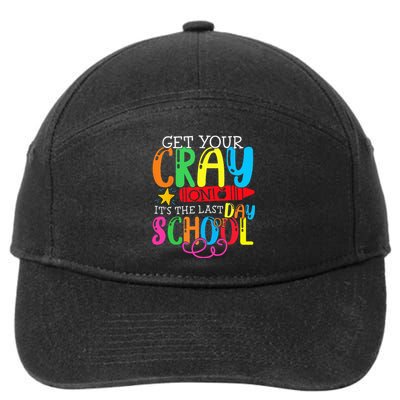 Get Your Cray On Last Day Of School Dabbing Crayon 7-Panel Snapback Hat