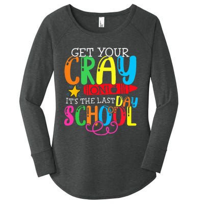 Get Your Cray On Last Day Of School Dabbing Crayon Women's Perfect Tri Tunic Long Sleeve Shirt