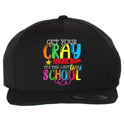 Get Your Cray On Last Day Of School Dabbing Crayon Wool Snapback Cap