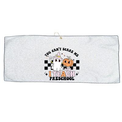 Groovy You Cant Scare Me I Teach Preschool Teacher Halloween Large Microfiber Waffle Golf Towel