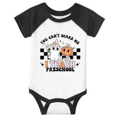 Groovy You Cant Scare Me I Teach Preschool Teacher Halloween Infant Baby Jersey Bodysuit