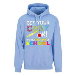 Get Your Cray On Its The First Day Of School Teacher Unisex Surf Hoodie