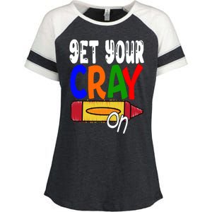 Get Your Cray On Funny Gift Enza Ladies Jersey Colorblock Tee