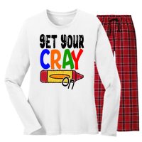 Get Your Cray On Funny Gift Women's Long Sleeve Flannel Pajama Set 