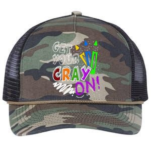 Get Your Cray On Teacher Appreciation Day Back To School Retro Rope Trucker Hat Cap