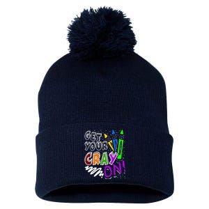 Get Your Cray On Teacher Appreciation Day Back To School Pom Pom 12in Knit Beanie