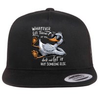 Grey Yellow Duck And Let It Hit Someone Else Flat Bill Trucker Hat