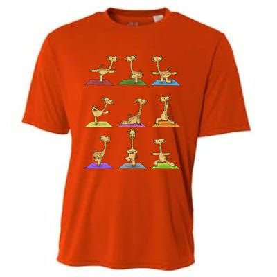 Giraffe Yoga Funny Giraffes In Yoga Poses Sports Ee Cooling Performance Crew T-Shirt