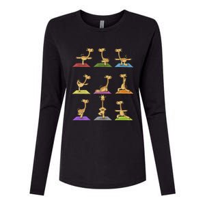 Giraffe Yoga Funny Giraffes In Yoga Poses Sports Ee Womens Cotton Relaxed Long Sleeve T-Shirt