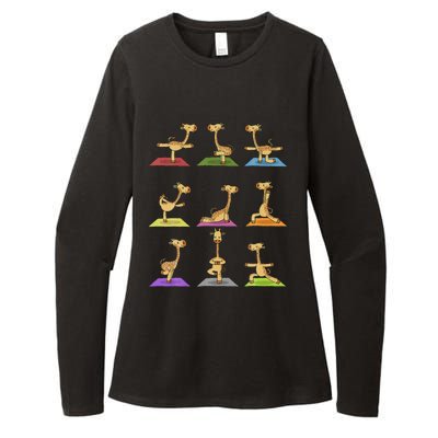 Giraffe Yoga Funny Giraffes In Yoga Poses Sports Ee Womens CVC Long Sleeve Shirt